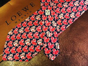 ★並品★4R01170【LOEWE】ロエベ「リス 動物 柄」ネクタイ