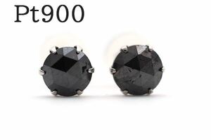 訳あり！　Pt900　プラチナ　ブラックダイヤ0.5ct×2 ピアス　スタッドピアス 計1ct！！ ブラックダイヤピアス スタッドピアス 激安