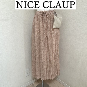 NICE CLAUP ナイスクラップ レディース ロングスカート 接触冷感 春 夏 フラワープリント Ｆ