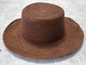 新品 Ecua-Andino カンカン帽 ハンドメイド エクアアンディーノ　　帽子 パナマハット HAT 天然素材 柔らかい素材 エクアドル 玉9832