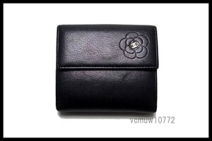 希少美中古■CHANEL 15番台 バタフライカメリア SV金具 レザー 2つ折り財布 シャネル■1121ak6432193