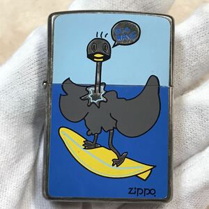 保管品 ZIPPO ライター サーフィン ダチョウ 着火未確認 現状品 【cc3a51b3】