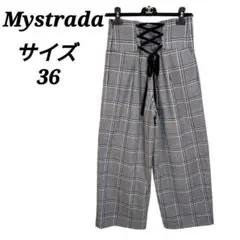 マイストラーダ【36】ワイドパンツ カジュアルパンツ グレンチェック S 美品