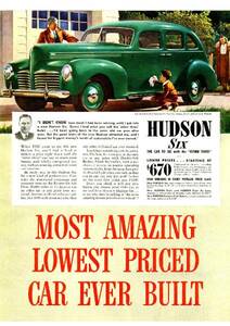 ◆1940年の自動車広告　ハドソン　HUDSON SIX AMC