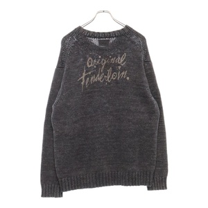 TENDERLOIN テンダーロイン 19AW V NECK COTTON KNIT ブイネック 長袖セーターグレー