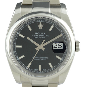 ロレックス ROLEX デイトジャスト 116200 腕時計 SS 自動巻き ブラック メンズ 【中古】