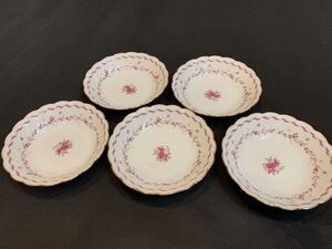 中古美品 ノリタケ Noritake スタジオコレクション 深皿小 5枚セット 14,5cm バラ 花柄 金縁 飾り コレクション　3