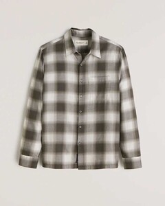 正規品 新品 Abercrombie＆Fitch アバクロンビー＆フィッチ US-M オンブレチェックシャツ Grey Plaid カートコバーン NIRVNA