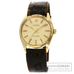 ROLEX ロレックス 1005 オイスターパーペチュアル 1968年製 腕時計 K18イエローゴールド 革 メンズ 中古