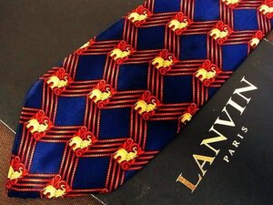 ♪2969D♪状態並品【象 ぞう 動物 柄】ランバン【LANVIN】ネクタイ