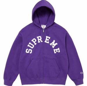 【Mサイズ】Supreme Champion Zip Up Hooded Sweatshirt Purple シュプリーム チャンピオン ジップ アップ フーデッド パープル パーカー