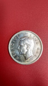1952年　南ア　ケープタウン発見３００周年　５シリング　大型銀貨　