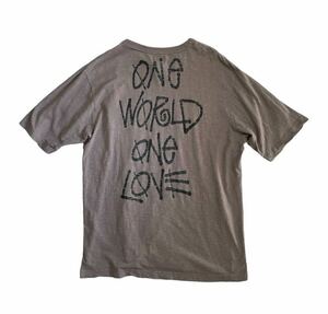 名作!! 希少!! 00s STUSSY ONE WORLD ONE LOVEステューシー ワンワールド ワンラブ Tシャツ アースカラー size L ビンテージ VINTAGE