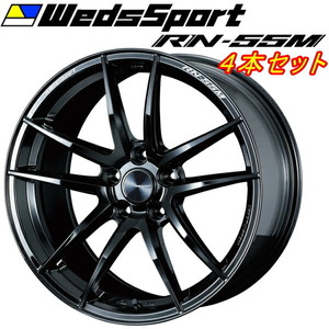 WedsSport RN-55M ホイール4本 グロスブラック 8.5-18inch 5H/PCD100 inset+45