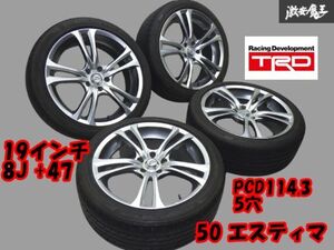 ●TRD スポルティーボ 19インチ SP3 19× 8J +47 PCD114.3 5穴 シルバー 【4本】+ 245/40R19 タイヤ付 ’20年 50系エスティマ など 棚K-6