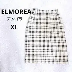 ★ ELMOREA スカート XL 大きいサイズ アンゴラ混 ウェストゴム 迅速