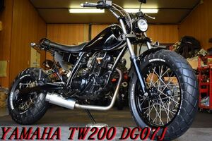 YAMAHA TW200 DG07J 後期型 2001年 スカチューンカスタム WirsWinマフラー WAKO,Sオイル交換済 機関程度良好セル一発始動OK E/G絶好調