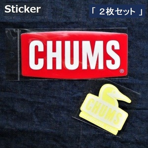 2枚セット CHUMS ステッカー CH62-1071 CH62-1124 WH 防水素材