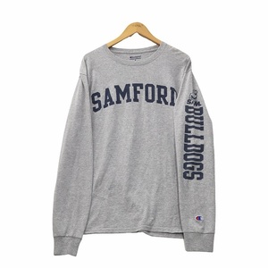 チャンピオン CHAMPION SAMFORD サムフォード大学 長袖 カレッジロゴ クルーネック Tシャツ M GRAY グレー メンズ