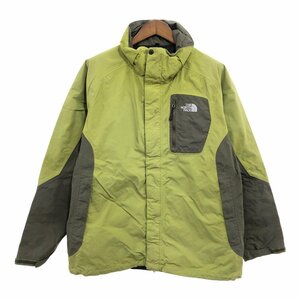 【B品】 THE NORTH FACE ノースフェイス HYVENT マウンテンジャケット アウトドア 防水 グリーン (メンズ XL) 中古 古着 Q0778