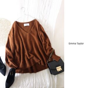 超美品☆エマテイラー Emma Taylor☆フォックスニットプルオーバー フリーサイズ☆M-B 6845