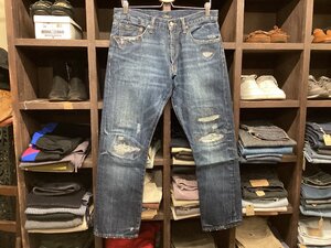 POLO RALPH LAUREN VARICK SLIM STRAIGHT DENIM PANTS SIZE 32 ポロ ラルフ ローレン ヴァリック スリム ストレート デニム パンツ リペア