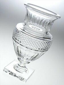 n712 Baccarat バカラ クリスタル 希少作品 バカラ美術館 ミュージアムコレクション ディアマン カット 脚付 ベース 花瓶 飾壷