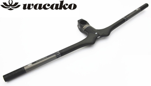wacako カーボンハンドル フラットバー ストレートバー ステム一体式ハンドルバー 自転車ハンドル wk010
