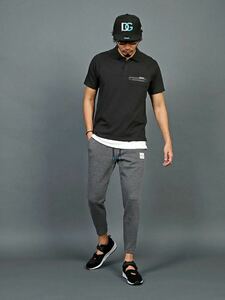 【The DUFFER of ST.GEORGE BLACK LABEL】SIMPLE JOG PANTS ダンボールニット素材 シンプルジョガーパンツ S グレー 美品