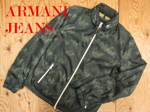 ★アルマーニジーンズ ARMANI JEANS★メンズ ロゴ総柄 襟フード内蔵 ジップジャケット★R61208002A