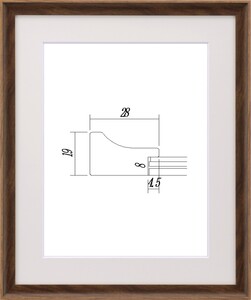 水彩用額縁 樹脂製 UVカットアクリル付 8155 サイズ F4号 ブラウン 銀