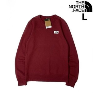 1円～!売切!【正規新品】THE NORTH FACE◆HERITAGE PATCH CREW トレーナー スウェット US限定 上質 裏起毛 ロゴパッチ 登山(L)赤 181130-28