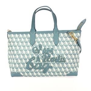 ◆ANYA HINDMARCH アニヤハインドマーチ ロンハーマン別注 2WAYバッグ◆ ブルー PVC プラスチックバッグ レディース 多機能 bag 鞄