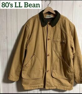 極上80s LL Bean ライナー付ダック地ハンティングカバーオールジャケット/フィールドコートPRIMALOFT プリマロフト/チェック柄ライナー