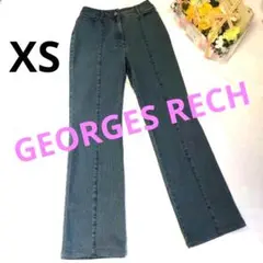 【美品A】GEORGES RECH デニムパンツ センタープリーツ 32 青