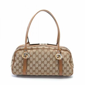 グッチ GGツインズ グッチシマ ブランドオフ GUCCI キャンバス ショルダーバッグ キャンバス/レザー 中古 レディース