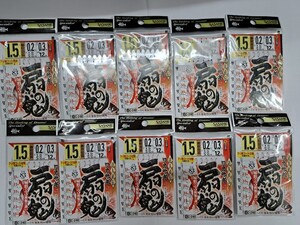 新品 ササメ ワカサギ 扇の鬼 6本針 仕掛け 狐 1.5号 10個セット 　　（ささめ　わかさぎ フッ素コート）