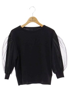 FOXEY フォクシーブティック ニット セーター 38 Knit Tops Balloon 41847 ブラック チュール