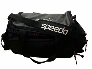 希少 SPEEDO でかロゴ ブラック ボストンバッグ チロリアンテープ 大容量