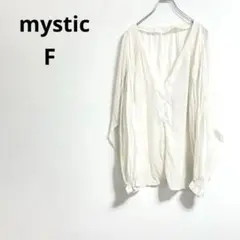 ✨mystic ミスティック【F】 ノーカラーシャツ 羽織 キャンディスリーブ♡