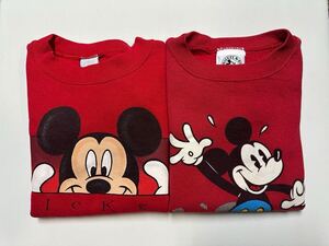 90s kids vintage Disney mickey mouse sweatshirts 2枚set キッズ ヴィンテージ ミッキー スウェット まとめ売り USA製 