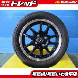 ★いわき★ 軽自動車 14インチ 165/60R14 中古夏タイヤ・ホイールセット バドックス S-HOLD S-8M 4.5J+45 4H100 + WINRUN R380