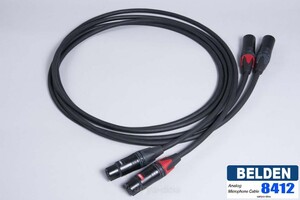 ベルデン　BELDEN 8412　XLR バランスライン／マイクケーブル　L/Rペア　1.8m　ジャケットカラー黒C