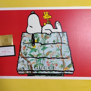 DEATH NYC 世界限定100枚 アートポスター　スヌーピー　SNOOPY　グッチ　GUCCI　花　flower　 PEANUTS トム　エバハート　ウッドストック