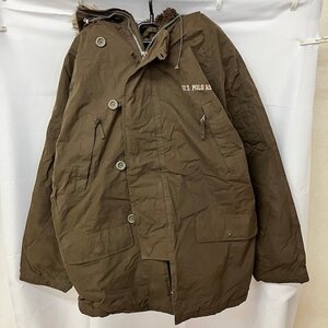 V31 U.S. POLO ASSN. M アメリカ古着 ポリエステル アクリル ボアフード付き モッズコート ブラウン ユーエスポロアッスン メンズ