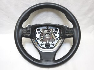 希少ヒーター&パドル付! F10 BMW 純正 革 ステアリング ハンドル スイッチ F01 F02 F07 F11 F13 管理番号（W-5386）