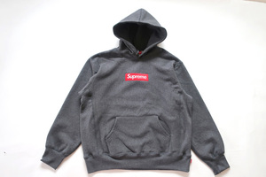 (M)Supreme Box Logo Hooded SweatshirtシュプリームボックスロゴスウェットパーカCharcoalチャコールグレー