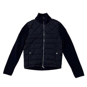 MONCLER モンクレール ジャケット ダウン ニット 素材切替 TRICOT CARDIGAN 国内正規品 ブラック系 ナイロン レディース M