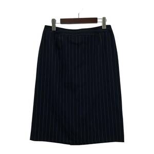 ゆうパケットOK Brooks Brothers ブルックスブラザーズ ウール100％ ストライプ スカート size13/紺 レディース