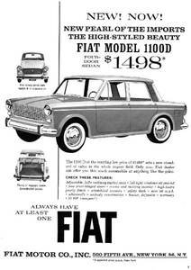 ◆1963年の自動車広告　フィアット　1100D　FIAT